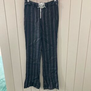 Versace Black and White Striped Dress Pants